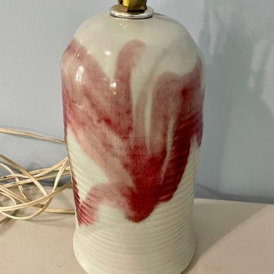 Vintage hand-thrown pottery lamp by Maija Hay, 1978