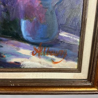 Sale Photo Thumbnail #269: Signed on back and lower right corner 
Measures: 27.5" high x 33.5" wide