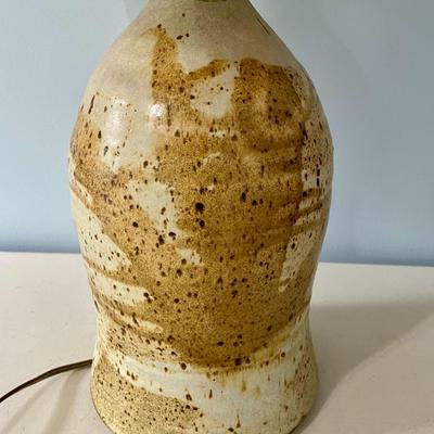 Vintage hand-thrown pottery vase with shade