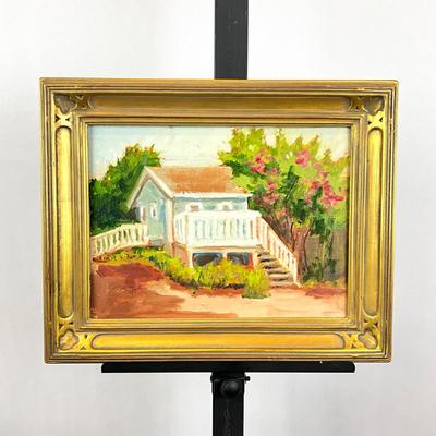 Sale Photo Thumbnail #279: Signed on back 
Measures: 12.5" high x 16" wide framed