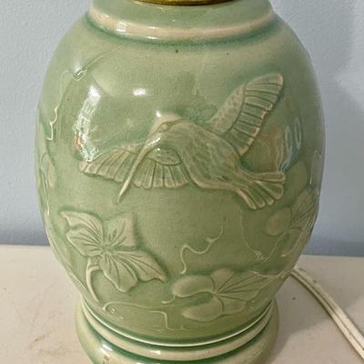 Vintage Jensen Turnage Pottery hummingbird lamp