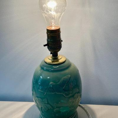 Vintage Jensen Turnage Pottery hummingbird lamp