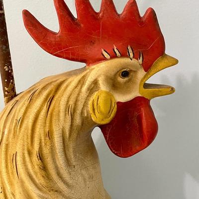 Vintage chalkware rooster lamp
