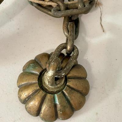 Vintage brass "face" chandelier