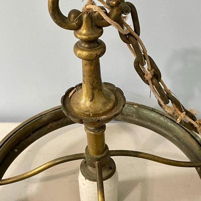 Vintage brass "face" chandelier