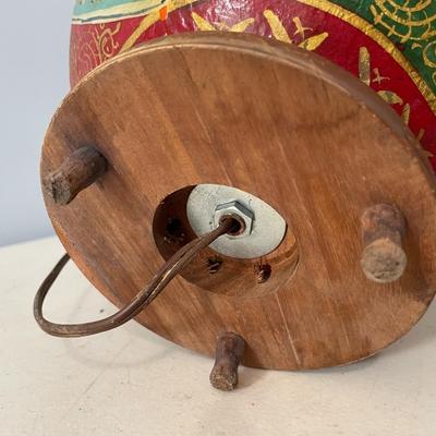 Vintage Afghanistan/Pakistan hand-painted "bladder" orb lamp