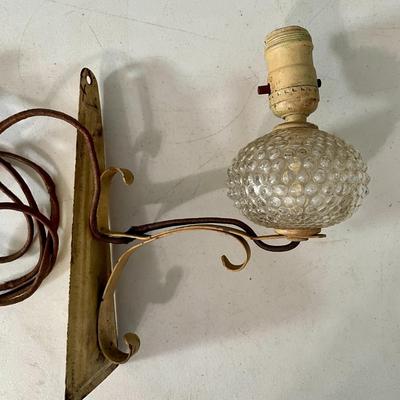 Vintage clear hobnail wall sconces + extras