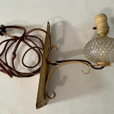 Vintage clear hobnail wall sconces + extras