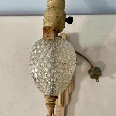 Vintage clear hobnail wall sconces + extras
