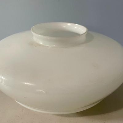 Pair vintage white ceiling shades