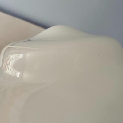 Pair vintage white ceiling shades