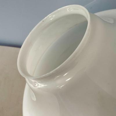 Pair vintage white ceiling shades