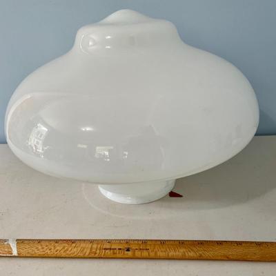 Pair vintage white ceiling shades