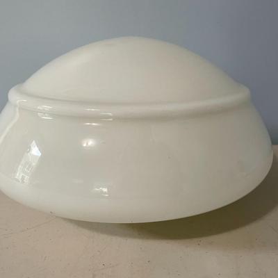 Pair vintage white ceiling shades
