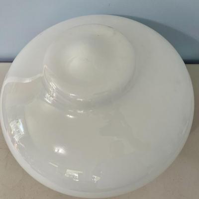 Pair vintage white ceiling shades