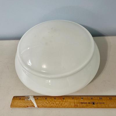Pair vintage white ceiling shades