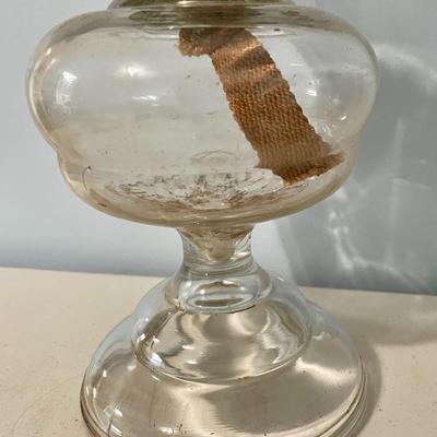 Pair antique oil lamps