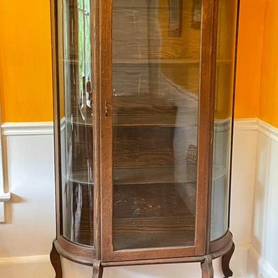 Vintage bow-front vitrine china cabinet