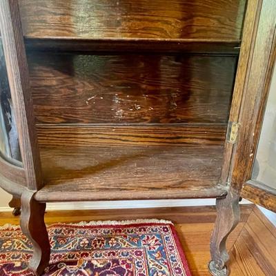 Vintage bow-front vitrine china cabinet