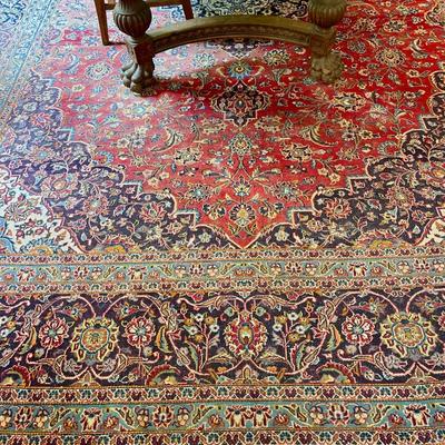 Persian hand-knotted "Heriz" area rug