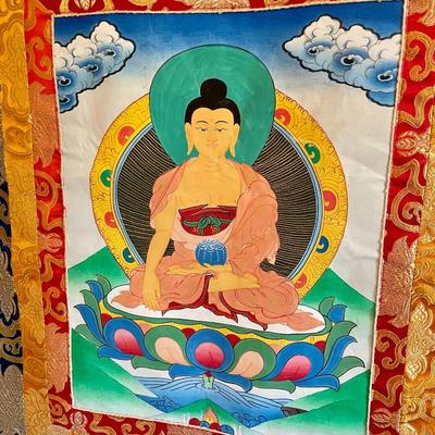 Fabric Buddha prayer scroll