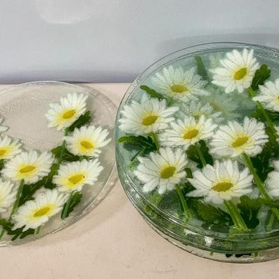 Vintage 15pc lot daisy glass dishware