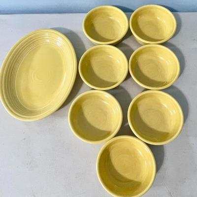 Vintage 8pc yellow Fiestaware dishes