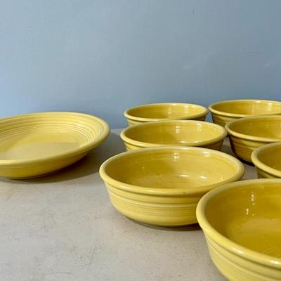 Vintage 8pc yellow Fiestaware dishes