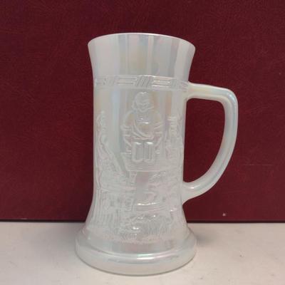 Vintage Federal Glass Company Iridescent Milk Glass Stein
