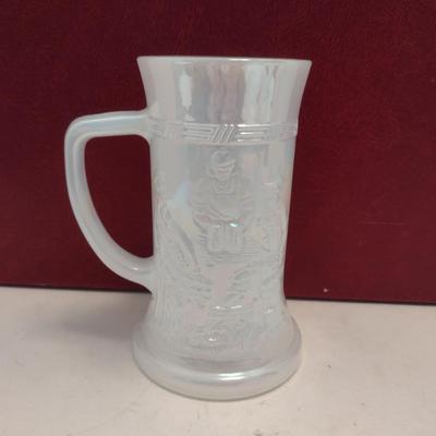 Vintage Federal Glass Company Iridescent Milk Glass Stein