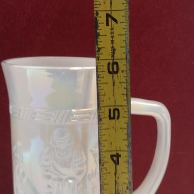 Vintage Federal Glass Company Iridescent Milk Glass Stein