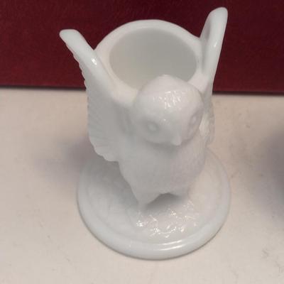 Vintage Westmoreland Milk Glass Toothpick Holder and Egg Cup