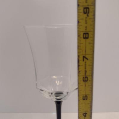 Luminarc Crystal Black Stem Wine Glasses- Set of Eight
