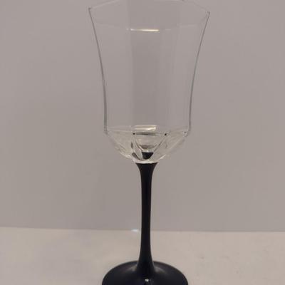 Luminarc Crystal Black Stem Wine Glasses- Set of Eight
