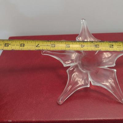 Vintage Robert L. Hamon Five Petal Flower Design Art Glass Bud Vase