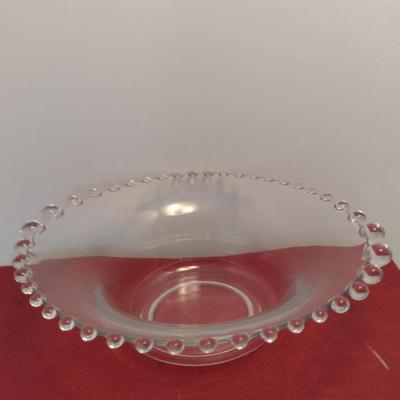 Imperial Candlewick Bowl and Divided Relish Trays- Three Pieces Total