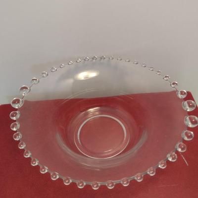 Imperial Candlewick Bowl and Divided Relish Trays- Three Pieces Total