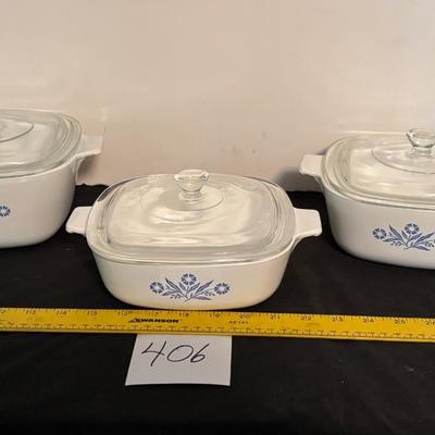 Corning Ware Blue Cornflower Pattern Set