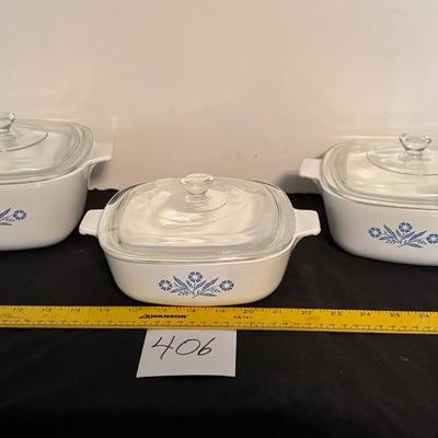 Corning Ware Blue Cornflower Pattern Set