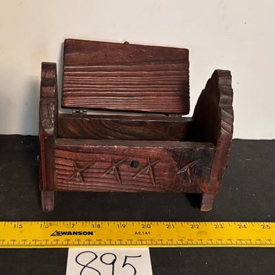 Vintage Small Wooden Carved Chest