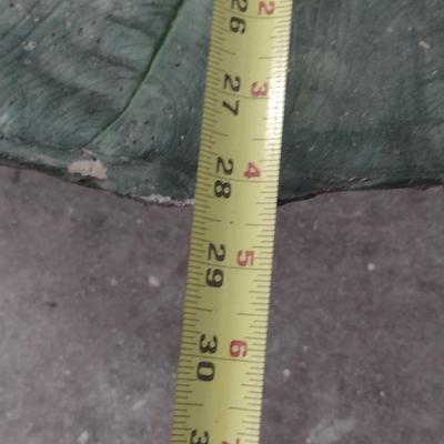 Pair of Concrete Leaf Design Garden Art