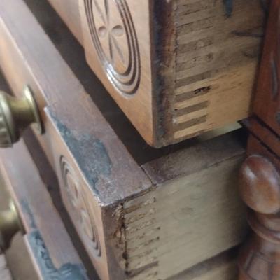 Antique Six Drawer Clark's Spool Cabinet