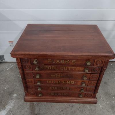 Antique Six Drawer Clark's Spool Cabinet