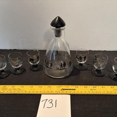 Vintage Decanter w/ Glasses