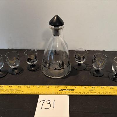 Vintage Decanter w/ Glasses
