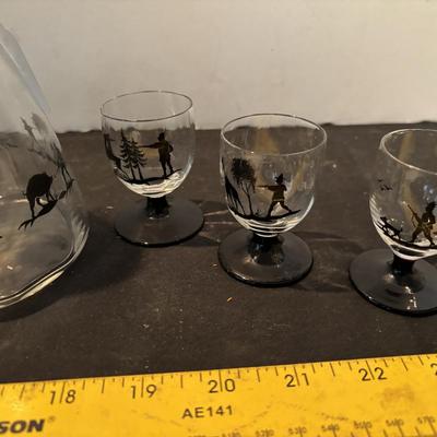 Vintage Decanter w/ Glasses
