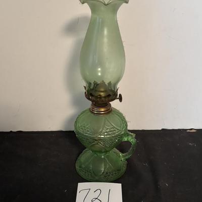 Vintage Green Oil Lamp