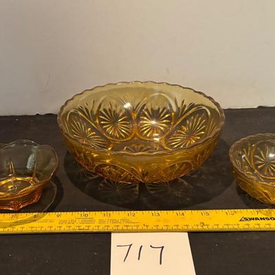 Vintage Gold Tone Glass Lot