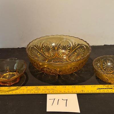 Vintage Gold Tone Glass Lot