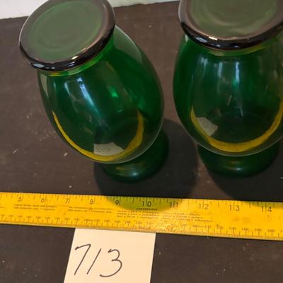 Anchor Hocking Forest Green Vase Set
